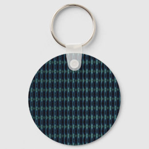 Blue Green Rainbow Stars , Artdeco Pattern Key Ring