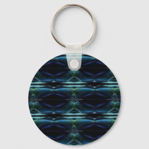 Blue Green Rainbow Stars , Artdeco Pattern Key Ring