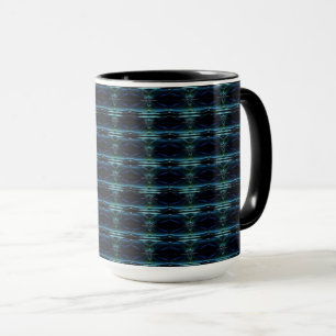 Blue Green Rainbow Stars , Artdeco Pattern Mug