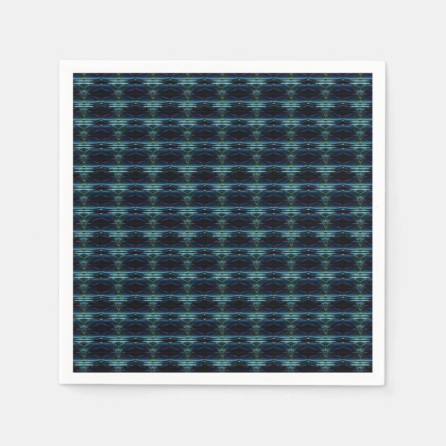 Blue Green Rainbow Stars , Artdeco Pattern Napkin (Front)