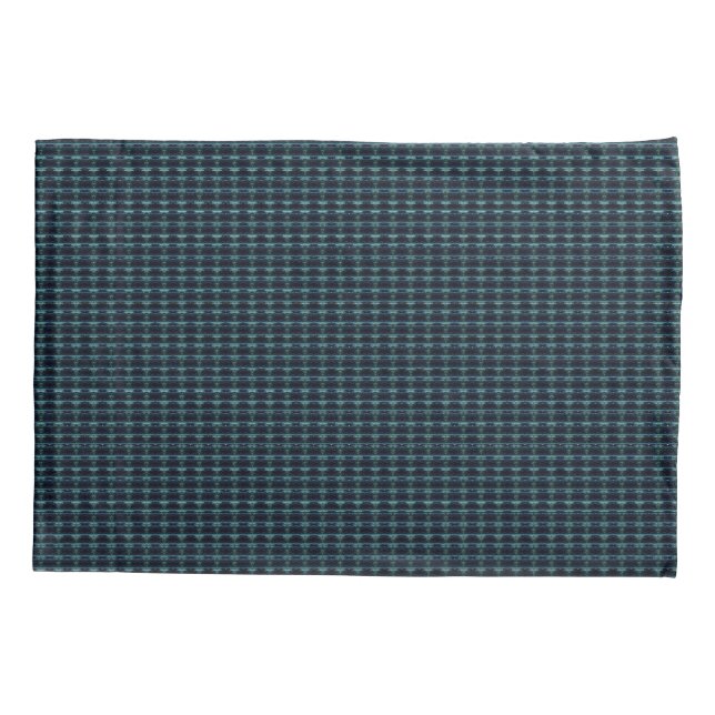 Blue Green Rainbow Stars , Artdeco Pattern Pillowcase (Back)