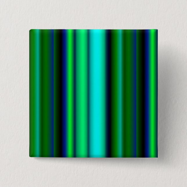 Blue Green Rainbow Stripes 15 Cm Square Badge (Front)