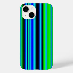 Blue Green Rainbow Stripes Case-Mate iPhone 14 Case