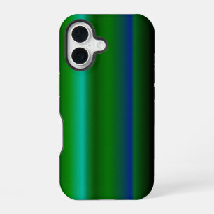 Blue Green Rainbow Stripes iPhone 16 Case