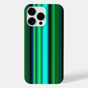 Blue Green Rainbow Stripes iPhone 14 Pro Max Case