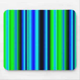 Blue Green Rainbow Stripes Mouse Pad