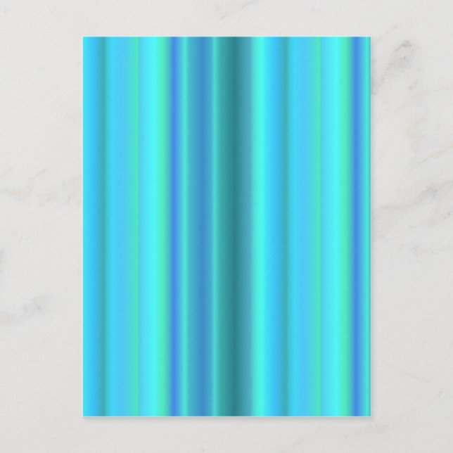 Blue Green Rainbow Stripes Postcard (Front)