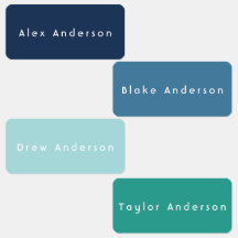 Blue Green Rectangle Clothing Kid's Labels