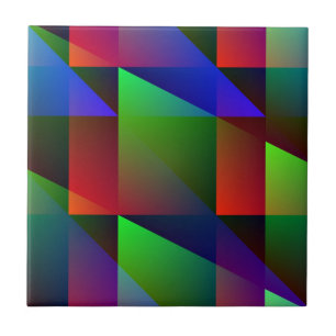 Blue, Green, Red Digital Abstract Tile