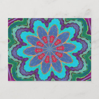 Blue Green Red Purple Mandala Postcard