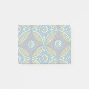 Blue Green Rustic Boho Geometric Circle Pattern Post-it Notes