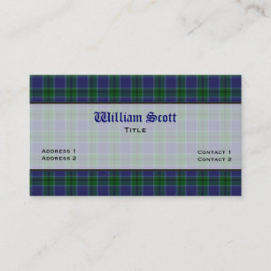 Blue & Green Scott Plaid Custom Business Card