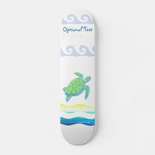 Blue & Green Sea Turtle  Skateboard