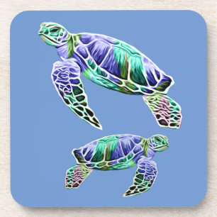 Blue Green Sea Turtles Coaster