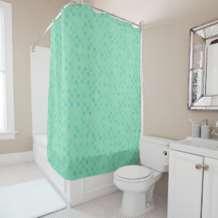 blue, green, seafoam and aquamarine polka dots shower curtain