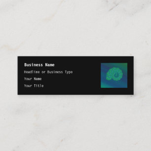 Blue, Green Shell. Abstract Art Design. Mini Business Card