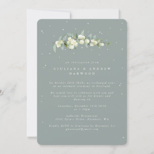 Blue-Green Snowberry+Eucalyptus Wedding Reception Invitation