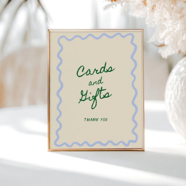 Blue Green Squiggle Frame Cards & Gifts Poster (Creator Uploaded)