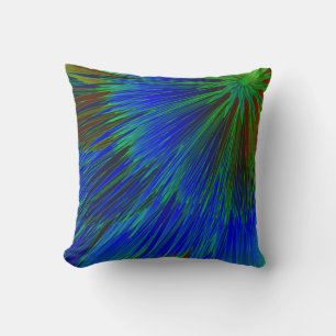 Blue Green Star Burst Cushion