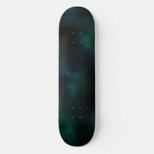Blue Green Star Space Alien Celestial Background Skateboard