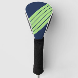 Blue Green Striped 70s 80s Classic Retro Stripes Golf Head Cover