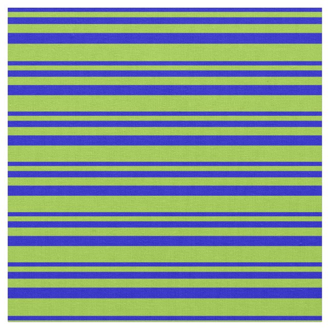 Blue & Green Striped/Lined Pattern Fabric (Close Up)