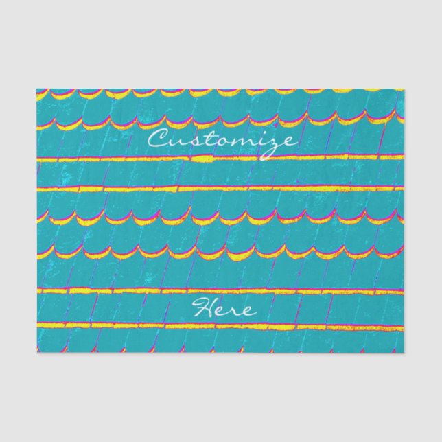 blue-green stripes Thunder_Cove Tissue Paper (Front)