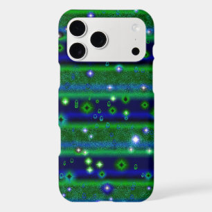 Blue Green Stripes with Stars and Raindrops