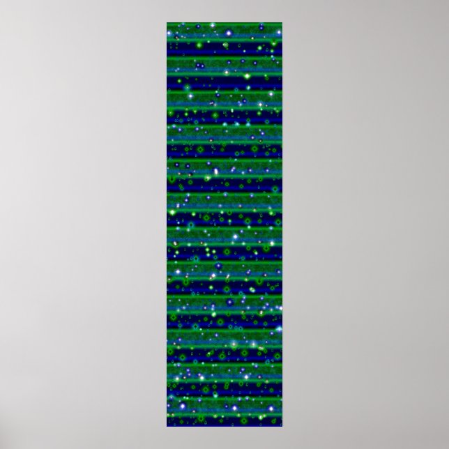 Blue Green Stripes with Stars and Raindrops Poster (Front)