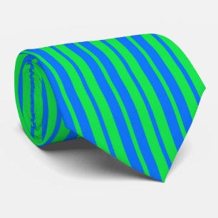 Blue Green Stylish Stripes Pattern Design Tie