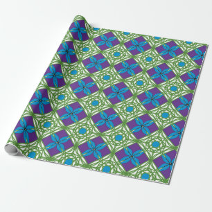 Blue Green Sunset Wrapping Paper