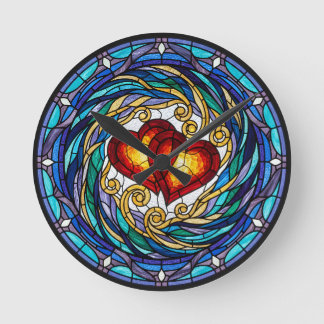 Blue & Green Swirl Romantic Home Décor Round Clock
