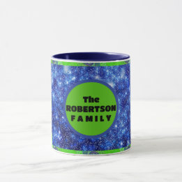 Blue & Green Swirling Stars Mug