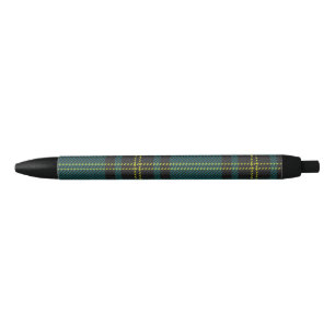 Blue-Green Tartan Black Ink Pen