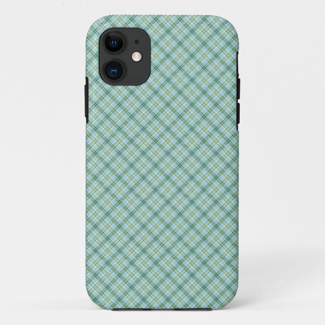 Blue Green Tartan Case-Mate iPhone Case (Back)