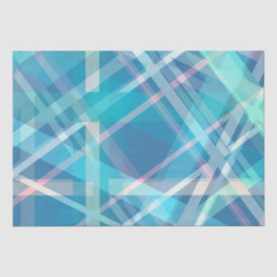 Blue Green Tartan Funky Abstract Tissue Paper