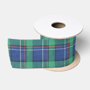 Blue Green Tartan Pattern Plaid Satin Ribbon