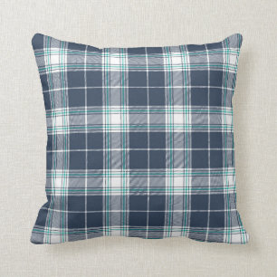 Blue Green Tartan Plaid Pattern Cushion