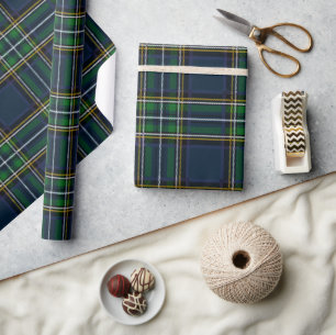 Blue Green Tartan Plaid Wrapping Paper