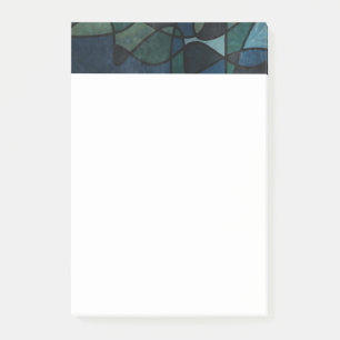 Blue Green Teal Digital Stained Glass Abstract Art Post-it Notes