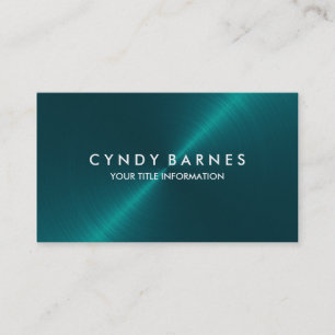 Blue Green Teal Metallic Look Sheen Business Card