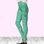 Blue-green teal modern stylish trendy pattern leggings<br><div class="desc">These dark teal and white patterned leggings are a good basic pattern that are cute for yoga class or just for lounging.</div>
