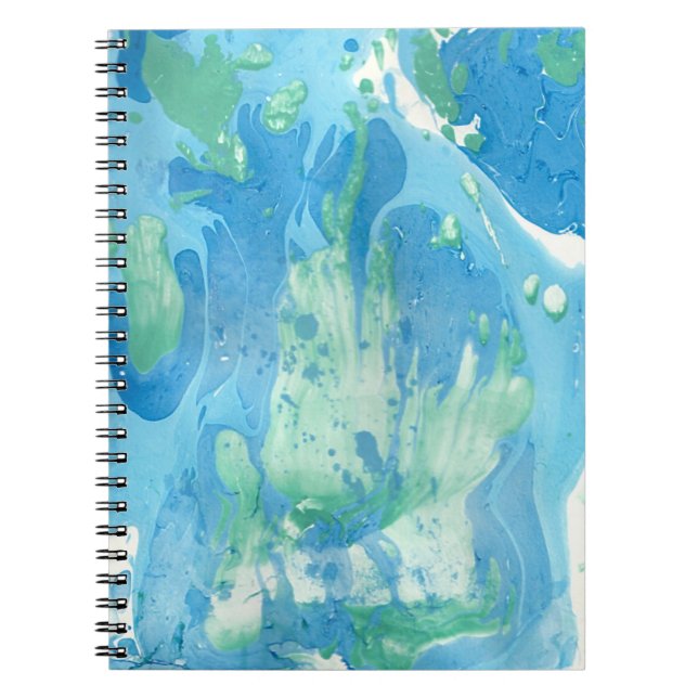 Blue Green Template Trendy Modern Abstract  Notebook (Front)