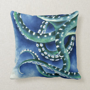 Blue Green Tentacles Cushion