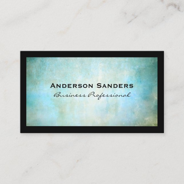 Blue Green Texture Background | Border Business Card (Front)