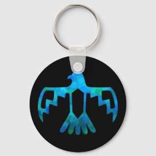 Blue-Green Thunderbird Keychain
