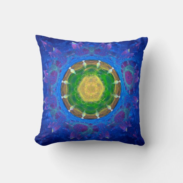 Blue-Green Tie Dye Cushion (Front)