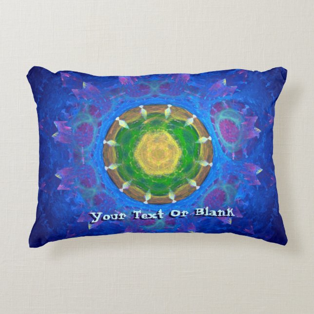 Blue-Green Tie Dye Decorative Cushion (Front)