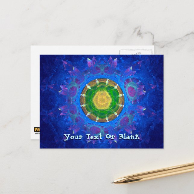 Blue-Green Tie Dye Postcard (Front/Back In Situ)