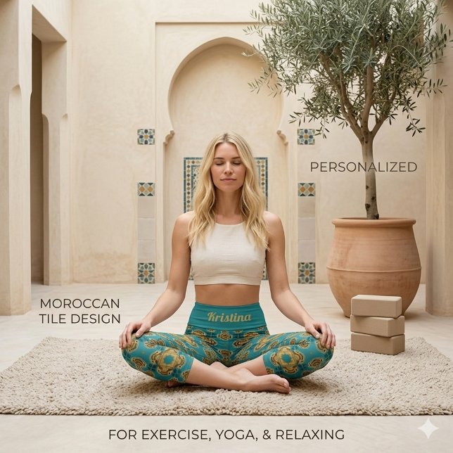 Blue Green Tile High Waisted Capris (Creator Uploaded)